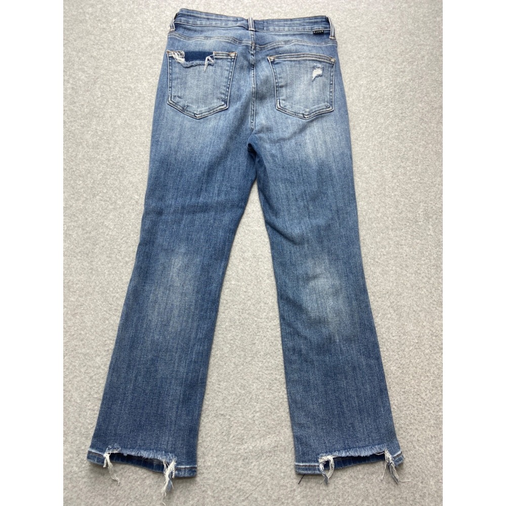 Risen Jeans Womens 28x25 Blue Denim‎ High Rise Straight Leg Frayed Hem Tag 7/28 - Picture 11 of 14